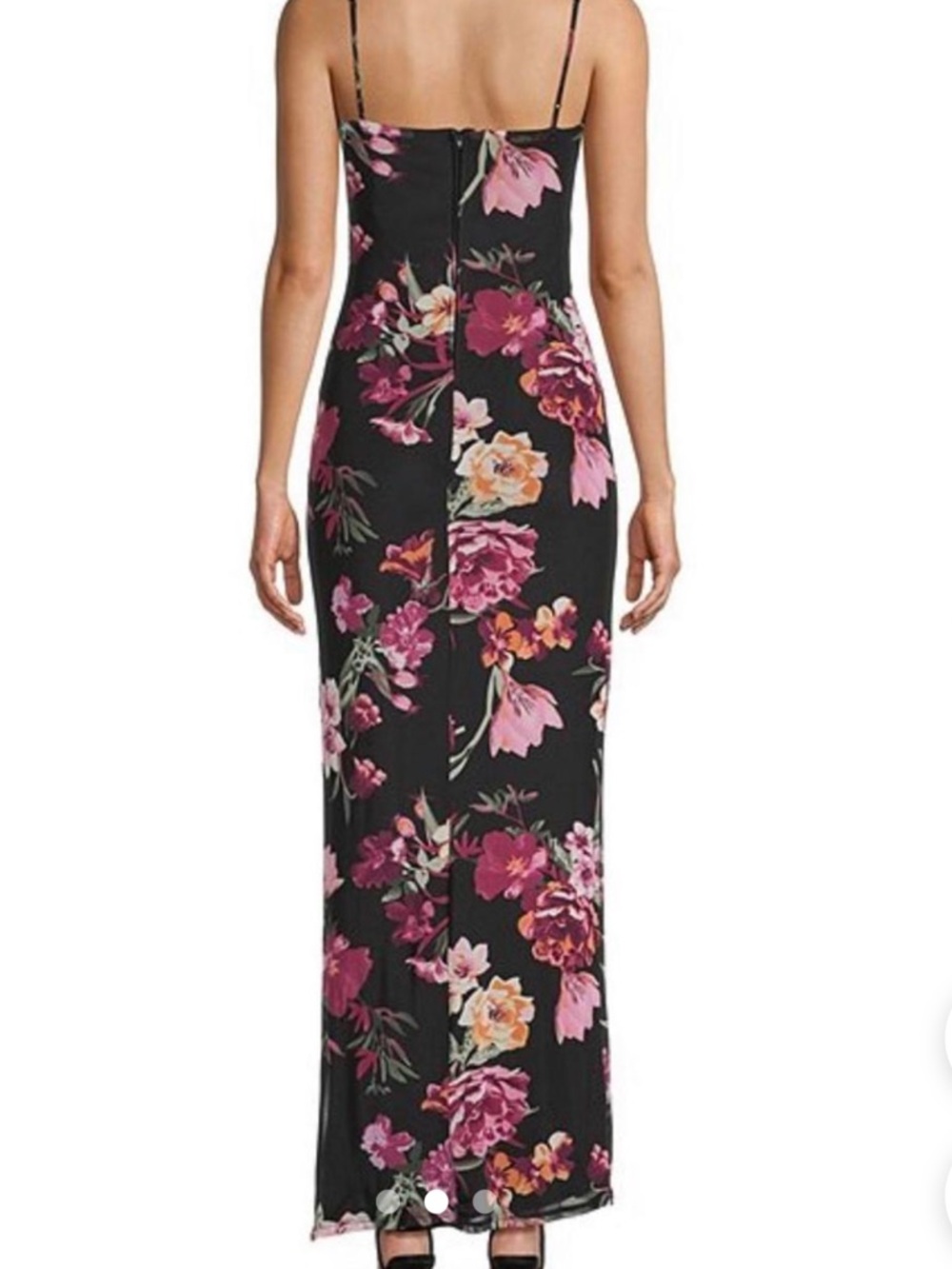B Darlin Black Floral Spaghetti-Strap Maxi Dress - Picture 2 of 6